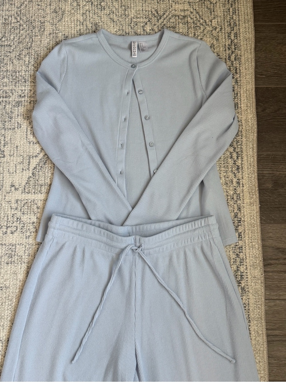 H&M • Women’s Cozy Lounge Ribbed Matching Set - Light Blue • NWOT